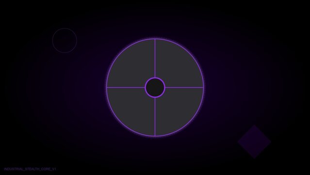 Futuristic purple hud target interface design on dark background