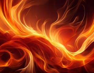 Fototapeta premium abstract fiery background featuring swirling orange smoke and golden flame textures creating intense energetic patterns
