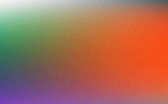 Creative multicolored gradient featuring a vibrant blend of green orange and purple with textured grain