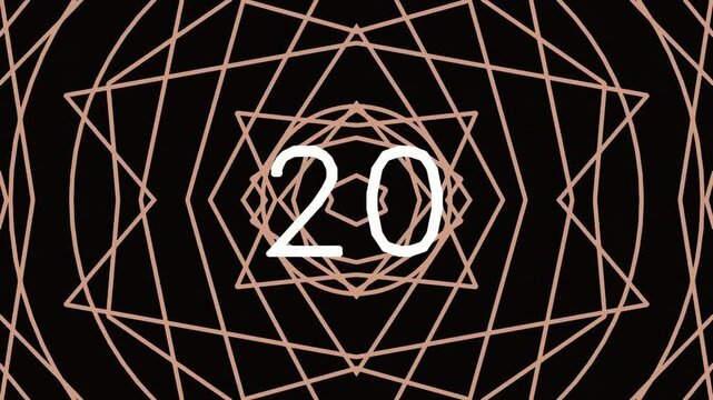 Geometric abstract design with number twenty in center
