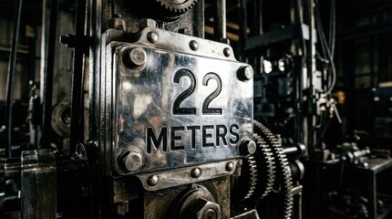 Fototapeta premium Industrial Machinery Detail With Serial Plate And Gears In Factory