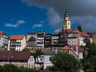 2025-09-03;  Scenic view of Bystrzyca Klodzka old town in Poland.
