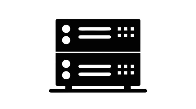 Vector illustration of server rack icon on a transparent background