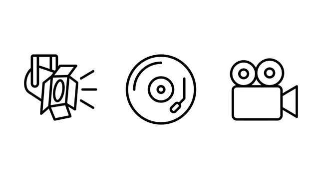 Multimedia Production Line Icon Set