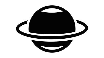 Fototapeta premium Minimalist Planet with Rings Icon