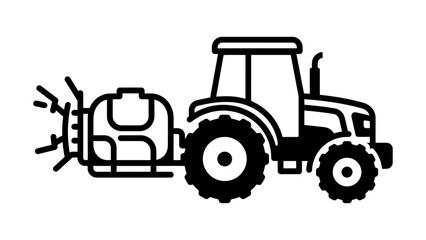 Fototapeta premium Farm Tractor with Sprayer Icon