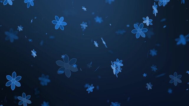 Floating Flowers on Gradient Background Animation