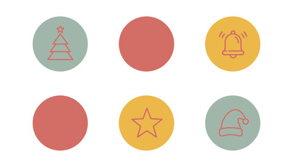 Fototapeta premium Colorful geometric set on a clean background shapes circle
