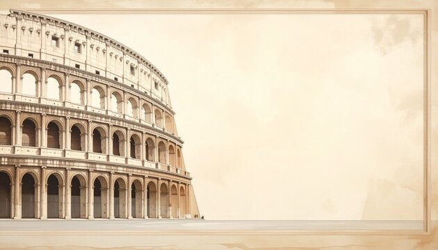 Ancient Roman Colosseum in Soft Vintage Style.