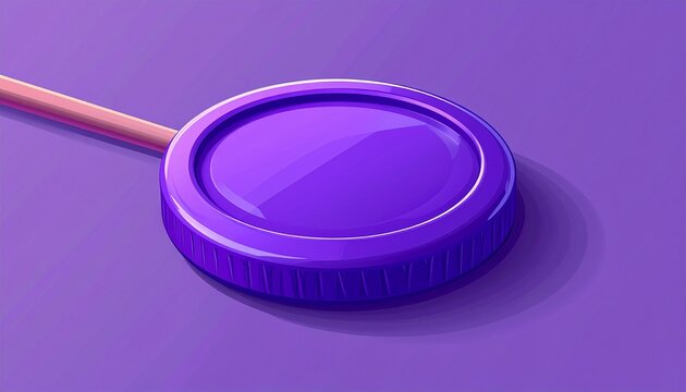 Purple Plastic Yo Yo Toy on Wooden Stick.