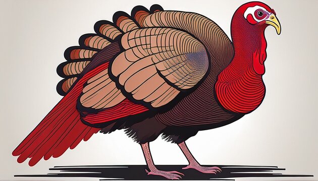 turkey bird isolated on white background