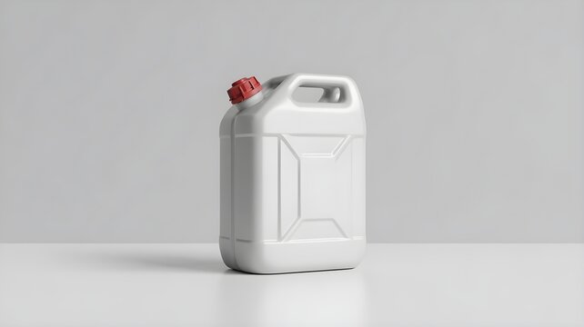 White plastic container mockup on soft gray studio background for clean product packaging design