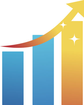 business graph with arrow