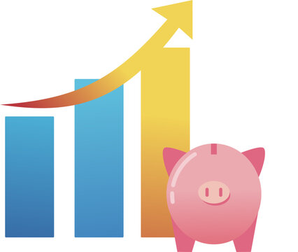 piggy bank and graph