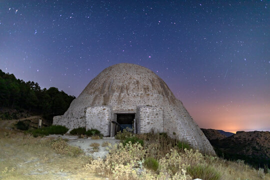 The Milky Way and the Pozos de la Nieve in the Sierra Espu&ntilde;a Regional Park, Region of Murcia, Spain