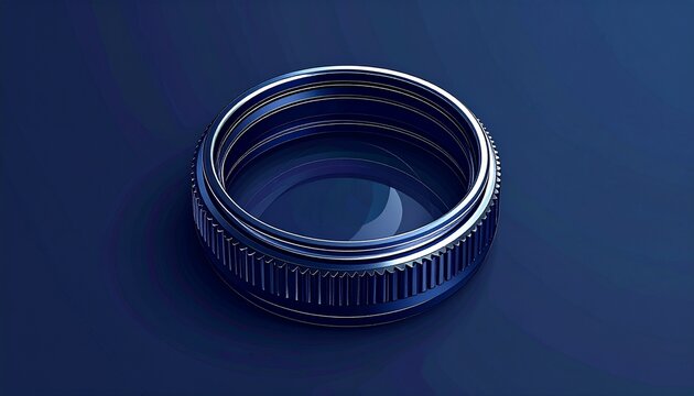 Close up of a camera lens on dark background.