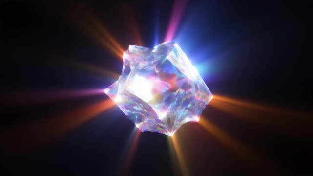 Glowing crystallized energy source levitating
