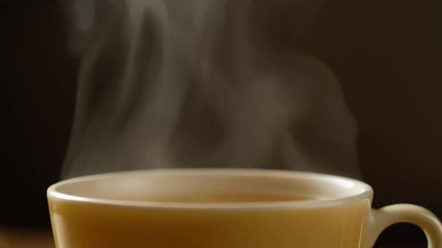 Ginger tea steam rising in calm environment