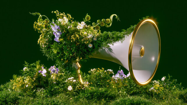 Floral Megaphone for Eco-Friendly Marketing Campaigns