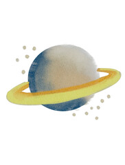 Saturn Planet Watercolor Illustration for Astrology, Astronomy, Space, Cosmic and Celestial Design Clipart Bundle © handdrawn