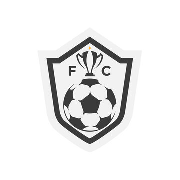 Football badge with shiled logo design, Modern soccer badge logo template