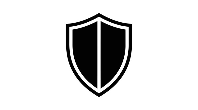 Vector illustration of shield icon, simple flat design, vector illustration on a transparent background