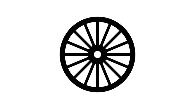 Vector illustration of wooden wagon wheel icon on a transparent background