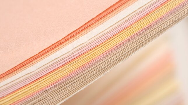 Stacked Pastel Colored Paper Sheets Close-Up - Multicolor Craft Paper Texture