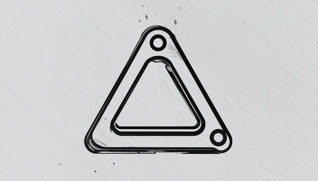 Black and white triangular wireframe symbol design.