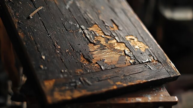 Weathered wood panel detail