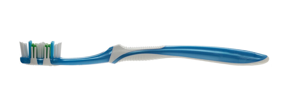 Toothbrush isolated on white, with clipping path, side view