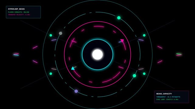 Animasi Hyperloop Power Nexus 4K Motion Graphic Animation | Seamless Loop