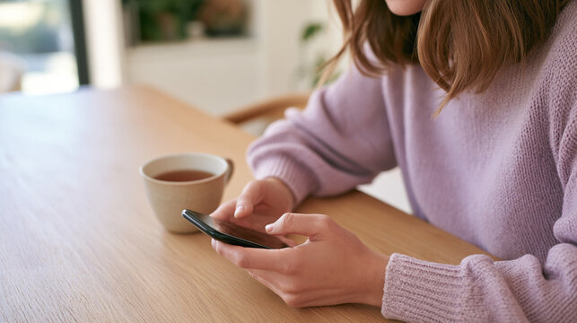Close-up of Woman Hand Using Smartphone to Track Menstrual Cycle