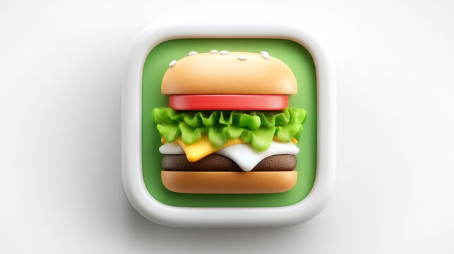 Iconic hamburger symbol graphic design on green background with burger icon, hamburger
