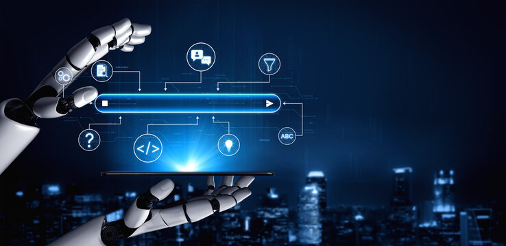 Generative search system powered by AI with data, process, intelligence, and automation in a seamless concept flow. Corpus