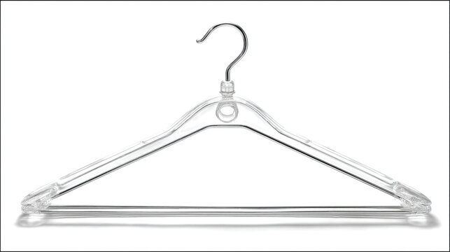 Single transparent clear plastic clothes hanger with transparent wardrobe organize