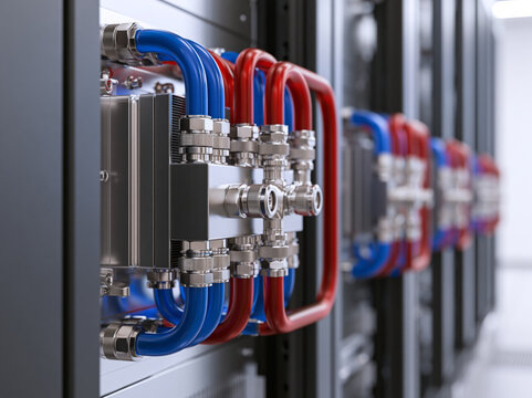 Direct to chip cooling manifold inside an AI server room