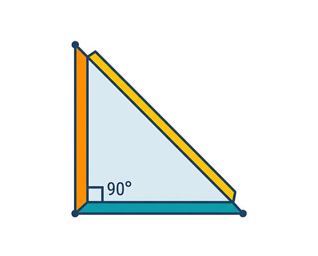 Right Angle Triangle Geometric Shape With Degrees Measurement Accurate Mathematical Illustration