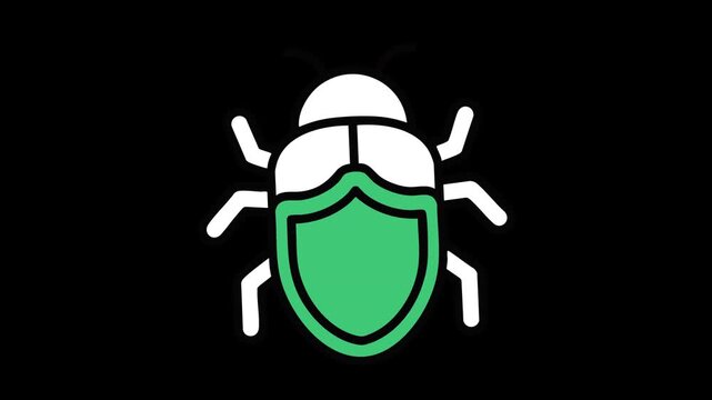 Stylized Beetle Icon with Shield