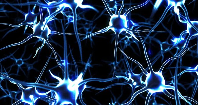 Human Brain to Artificial Intelligence Revolution Concept. Futuristic Technology Concept 4K 3D Animation.