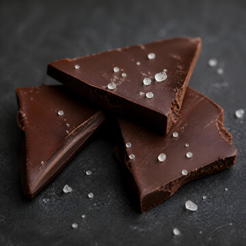 Dark chocolate and sea salt sensory texture background