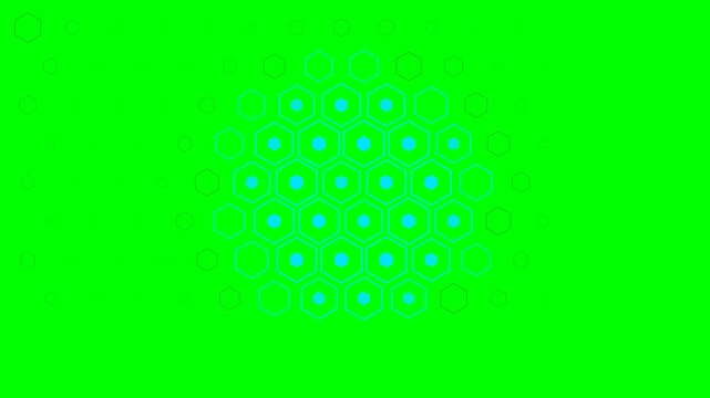 Abstract background featuring a repeating pattern of cyan hexagonal shapes