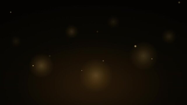 Abstract looping motion background with flying particles Floating Gold Bokeh Lights Overlay HD