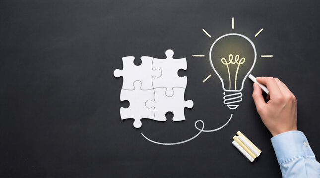 Hand drawing a symbolizing innovation, strategy, and creative business problem-solving