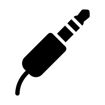 audio jack plug glyph icon