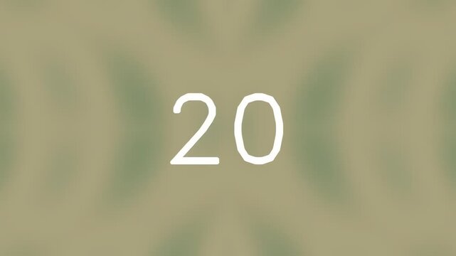 Abstract geometric pattern with number twenty on green background