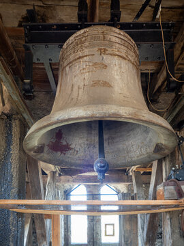 Harman fortified church old bell in Transylvania, Romania