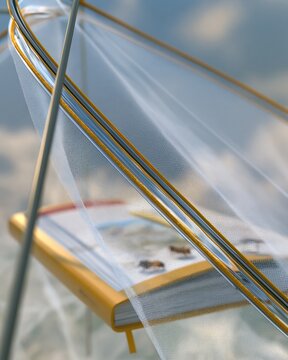 Close-up of Pollinator Survey Net Hoop Seam and Fine Mesh Detail