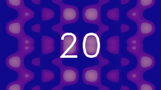 Abstract purple and blue geometric pattern with number twenty