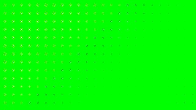 A vibrant grid of yellow dotted circles on a solid bright green background